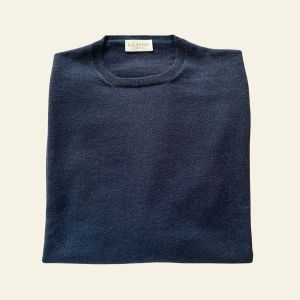 Girocollo in puro Cashmere<br>Blu Navy